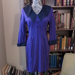 Vintage Purple With Metallic Collar Dress S